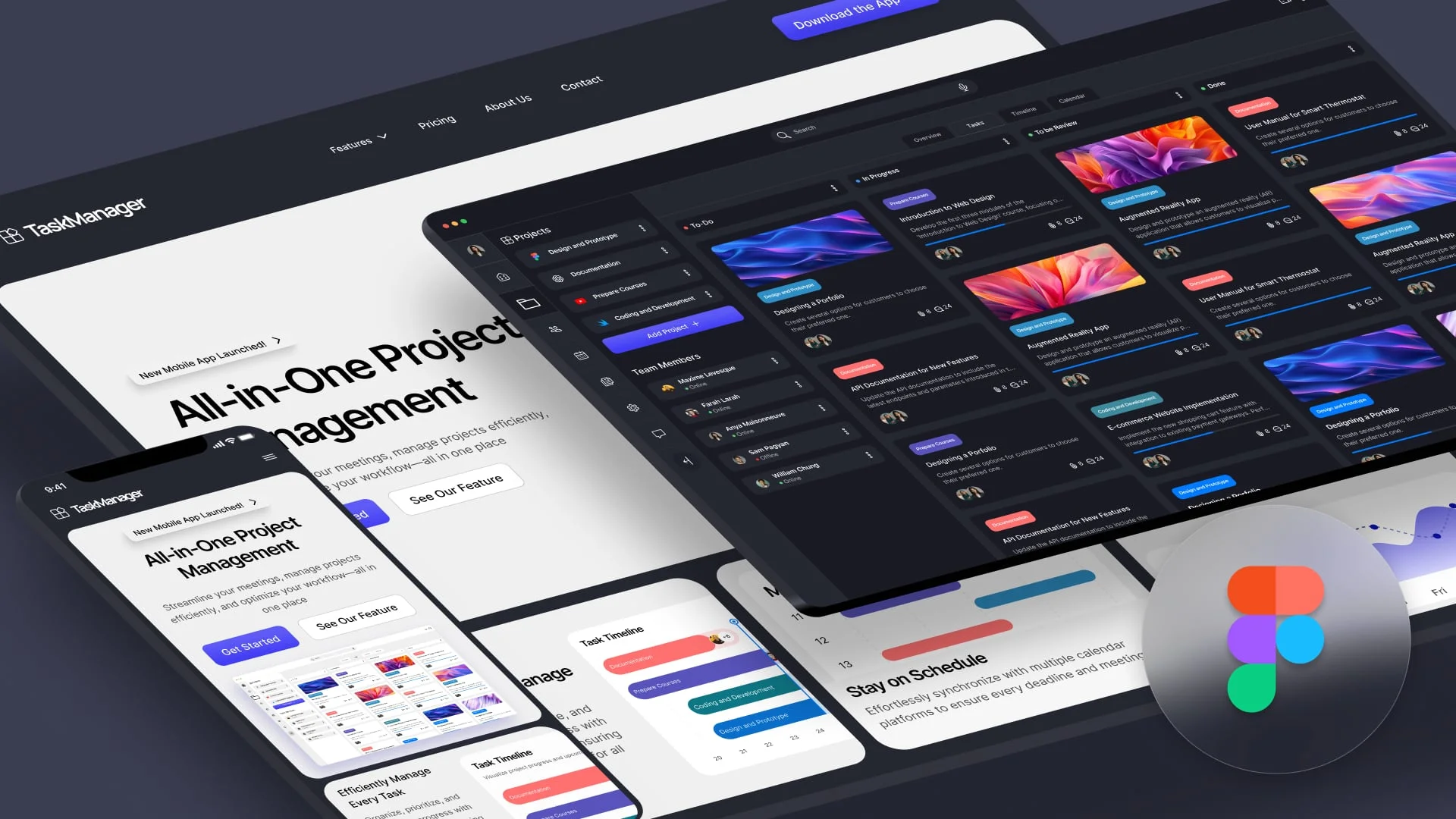 Figma design translated into responsive web components
