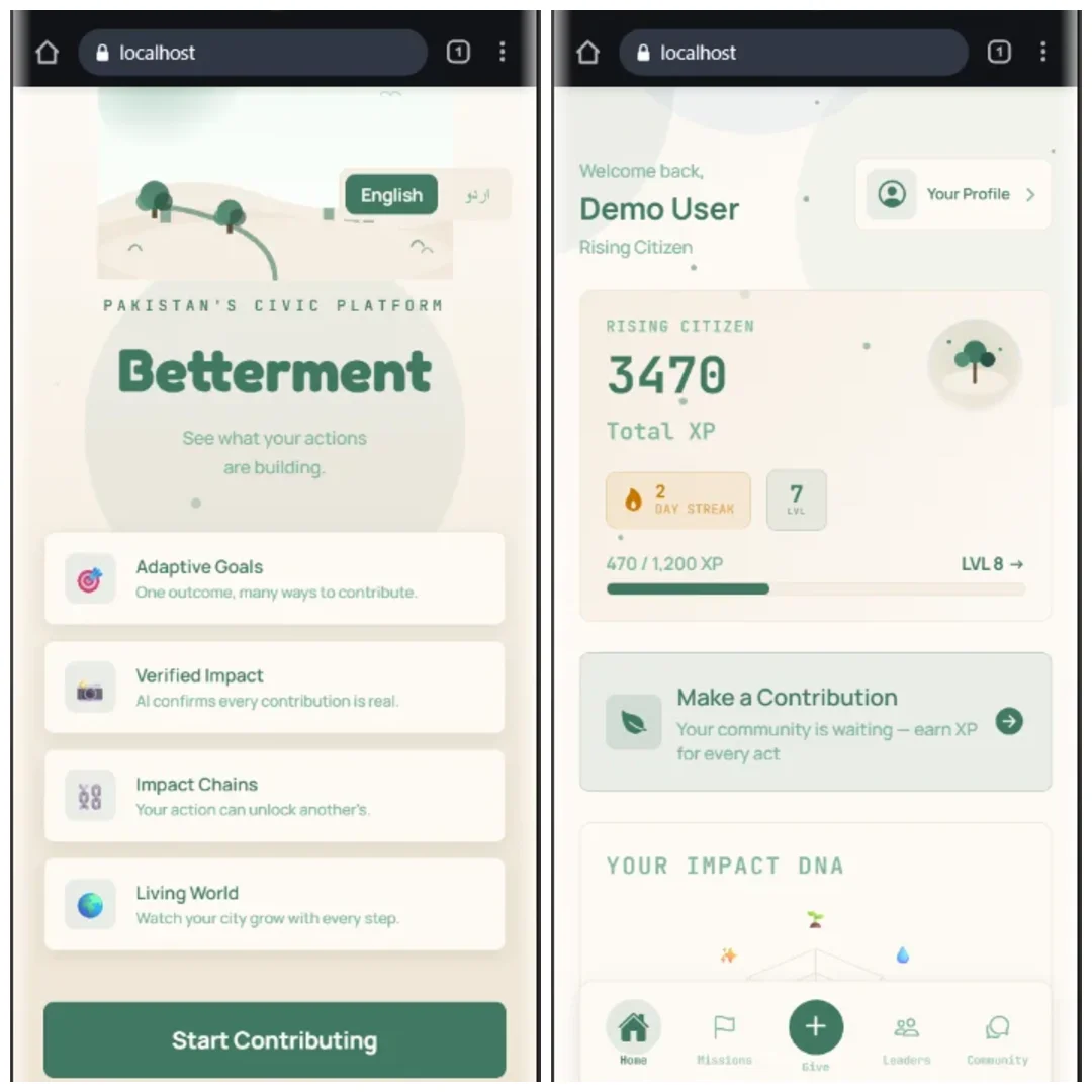 Betterment civic reporting app